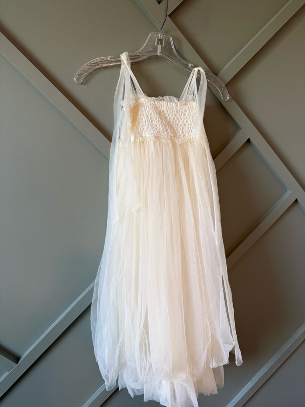 Isa High-Low Dress (antique ivory tulle)
